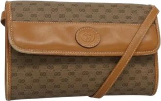 Gucci Pre-owned Cross Body Bags, female, Beige, Size: ONE SIZE Pre-owned Vintage Micro GG Shoulder Bag