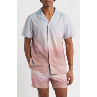 MAVRANS Sunset Weekend Short Sleeve Performance Button-Up Shirt in Multi at Nordstrom, Size Medium