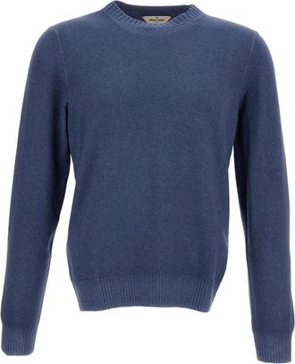 Gran Sasso Light Blue Wool-Blend Crewneck Sweater