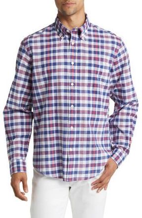 Brooks Brothers Plaid Madras Button-Down Shirt in White/Navy/Red at Nordstrom Rack, Size Small