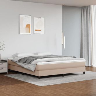 vidaXL Vidaxl - Estructura Cama Sin Colch&oacute;n Cuero Sint&eacute;tico Capuchino 180x200cm
