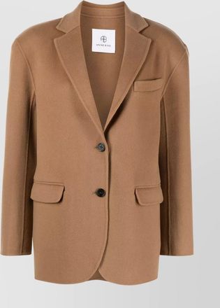 Anine Bing cashmere wool oversized single-breasted blazer