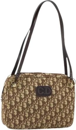 Dior Pre-owned Shoulder Bags, female, Brown, Size: ONE SIZE Pre-owned Vintage Trotter Shoulder Bag