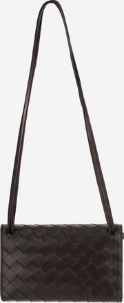 Bottega Veneta Womens Clutch Andiamo Lambskin Dark Brown Bags