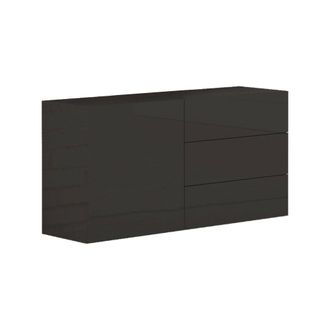 Dmora Aparador Moderno Con 1 Puerta Y 3 Cajones, Made In Italy, Aparador De Cocina, Buffet De Dise&ntilde;o De Sala De Estar, 110x40h35 Cm, Color Antracita Brillan