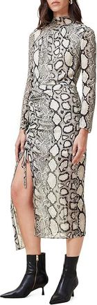 AllSaints Rizo Dress Womens Dress Flow Ecru White : UK 16 (US Womens 12), Polyester/Silk/Viscose