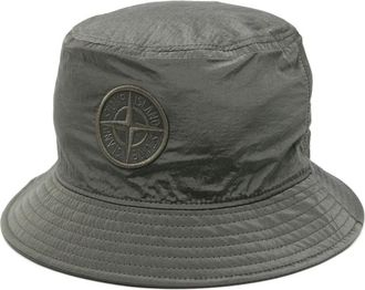 Stone Island Compass-embroidered bucket hat - men - Polyester/ECONYL - M - Green