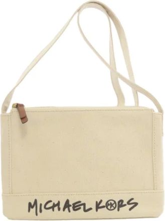 Michael Kors Pre-owned Cross Body Bags, female, White, Size: ONE SIZE Pre-owned Canvas shoulder-bags
