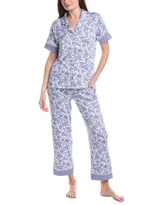 Vera Bradley 2Pc Notch Collar Top & Pant Pajama Set