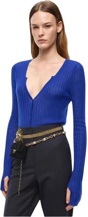 Pinko Sibilo Cardigan Costa Leggera - Dames - Vesten - Blauw - XS - Wol - Truien & Vesten