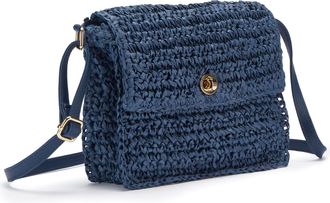 Vivance Umh&auml;ngetasche VIVANCE Handtasche, Damen, Gr. B/H/T: 23cm x 19cm x 5cm, blau, Papierstroh, unifarben, Taschen Umh&auml;ngetasche, Minibag, Henkeltasche, Bas