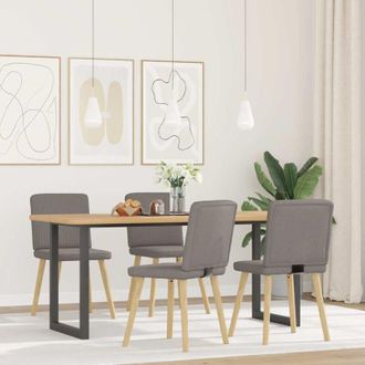 vidaXL Sillas De Comedor 4 Unidades Tela Taupe Vidaxl