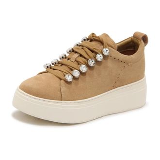 Emanuelle Vee Sneakers, female, Beige, Size: 11 US Bice Suede Sneaker