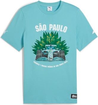 Puma F1 Brazil Cotton Graphic T-Shirt in Aqua at Nordstrom, Size X-Large