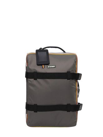 K-Way Compact Grey Two-Wheel Trolley with Adjustable Straps and Secure Interior