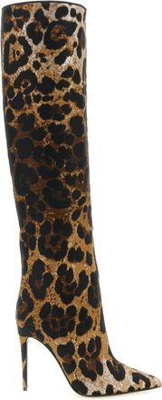 Dolce & Gabbana Leopard Print Slip On Boots