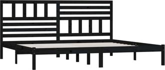vidaXL Vidaxl - Estructura De Cama Sin Colch&oacute;n Madera De Pino Negro 200x200 Cm