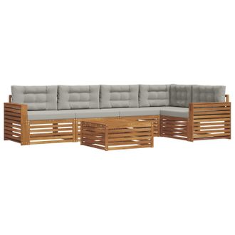 vidaXL Conjunto De Sof&aacute;s De Exterior 6 Pcs Gris Natural Y Claro Vidaxl