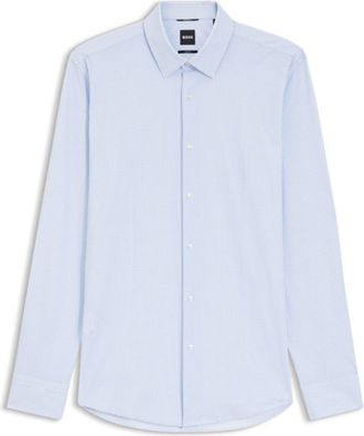 BOSS Printed slim-fit shirt in performance-stretch jersey