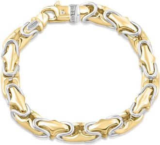Pompeii3 Mens Solid Byzantine 14k Gold (74gram) or Platinum (143gram) 8.7mm Link Bracelet 8.5