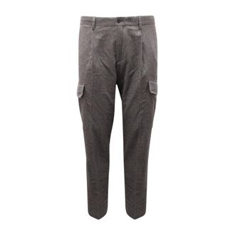 BRIGLIA 1949 Slim-fit Trousers, male, Gray, XL, Cashmere cargo trousers in grey