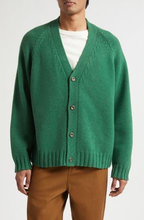 The Elder Statesman Oak Cashmere V-Neck Cardigan in Fern at Nordstrom, Size X-Large