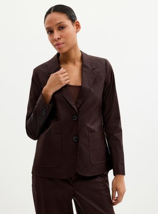 Contemporaine Womens Patch pockets satiny Blazer Jacket