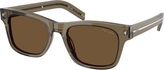 Prada PR A17SF Asian Fit 18T70F Mens Sunglasses Brown Size 55