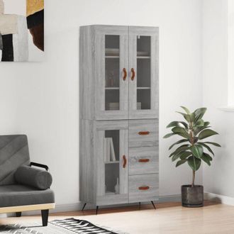 vidaXL Furniture Limited - Aparador Alto Madera Contrachapada Gris