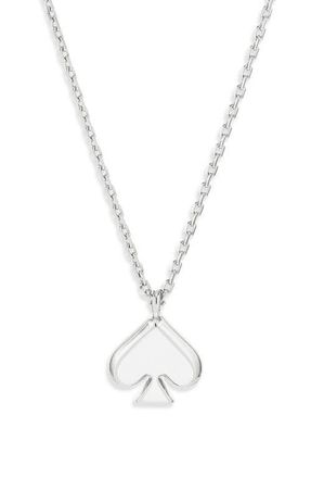 Kate Spade New York mini spade pendant necklace in Silver at Nordstrom