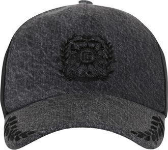 Balmain Geborduurde denim pet - Heren - Petten - Grijs - Xs/S - Denim - Accessoires