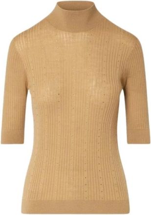 Liu Jo Wf 6101 Ma 77Q Wool Top - Knitwear - Mujer - Beige - S