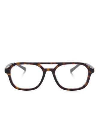 Gucci pilot-frame glasses - men - Acetate - 40 - Brown