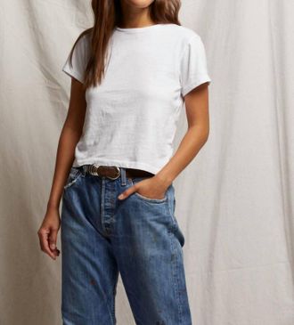 perfectwhitetee Lisa Short Sleeve Tee In White