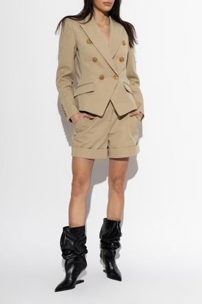 Balmain Shorts With A Belt, Womens, Beige