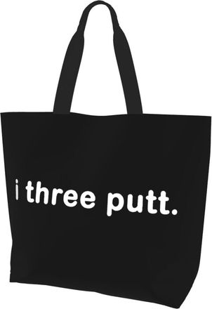 AOOEDM I Three Putt Ladies Canvas Tote Reusable Shopping Bag