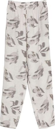 Emporio Armani bedrukte linnen broek