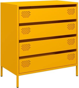 Berkfield Home Sideboard&not;Mustard Yellow 68x39x73.5 cm Cold-rolled Steel in Mustard