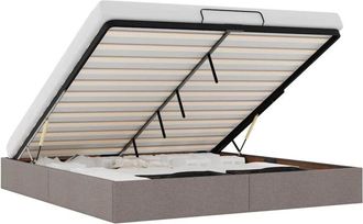 vidaXL Estructura Cama Otomana Sin Colch&oacute;n Tela Gris Pardo 180x200 Cm Vidaxl