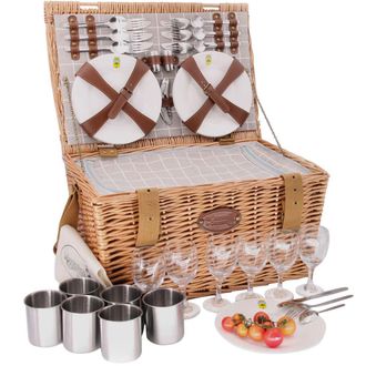 Les Jardins de la Comtesse Cesta de picnic de mimbre Concorde para 6 personas