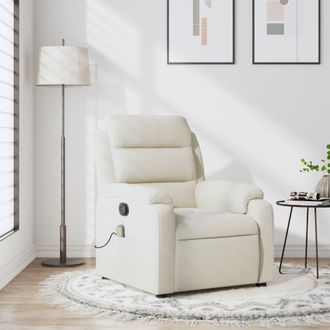 vidaXL Vidaxl - Sill&oacute;n De Masaje Reclinable De Terciopelo Crema