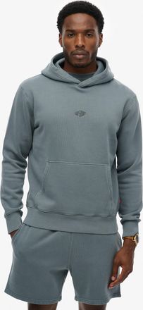 Superdry Kapuzensweatshirt SUPERDRY MICRO LOGO HOOD, Herren, Gr. XXL, stormy weather blau, angeraute Sweatware, Obermaterial: 80% Baumwolle, 20% Polyester, uni