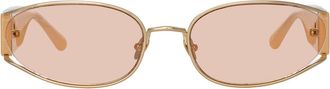 Linda Farrow SHELBY LFL1157 C5 Mens Sunglasses Gold Size 62