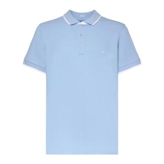 Fay Polo Shirts, male, Blue, Size: 2XL Polo in Piquet Stretch