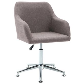 vidaXL Silla De Comedor Giratoria Tela Gris Taupe Vidaxl