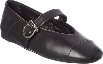 Ferragamo Gancini Leather Ballet Flat