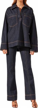 Shona Joy Rita Patch Pocket Shirt In Deep Indigo