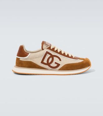 Dolce & Gabbana DG Cushion suede-trimmed sneakers