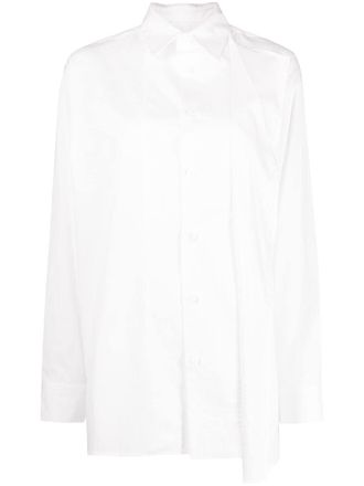 Yohji Yamamoto long-sleeve cotton shirt - White