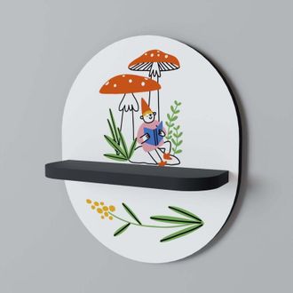 OEM Gnomos De Jard&iacute;n Estante Ovalado Negro